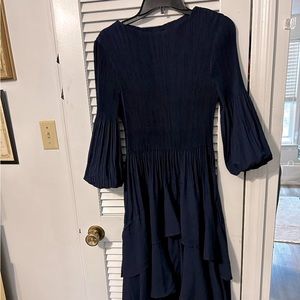Beautiful navy dress with ruffled layered skirt